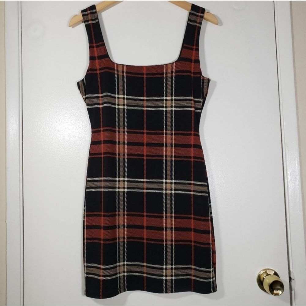 Lovely Day Plaid Sleeveless Academia Mini Dress Size L